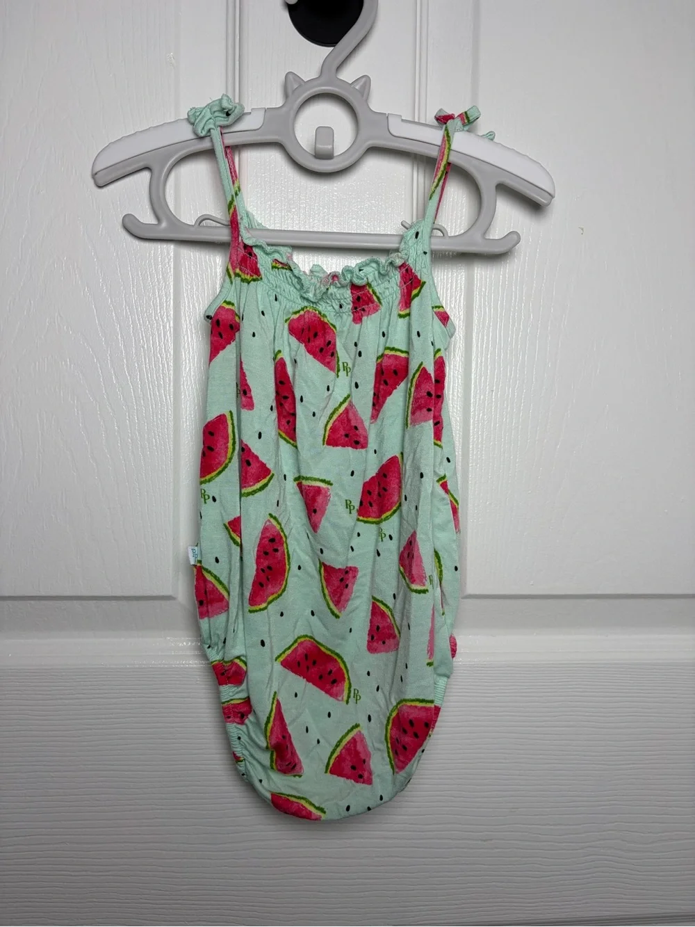 Posh Peanut Mellony Watermelon Bamboo Bubble Romper 3-6M